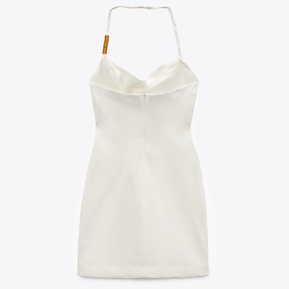 ZARA beaded mini dress in cream - Picture 3 of 8